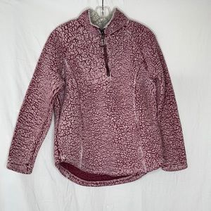 Cozy Sherpa quarter zip neck warm fuzzy jacket